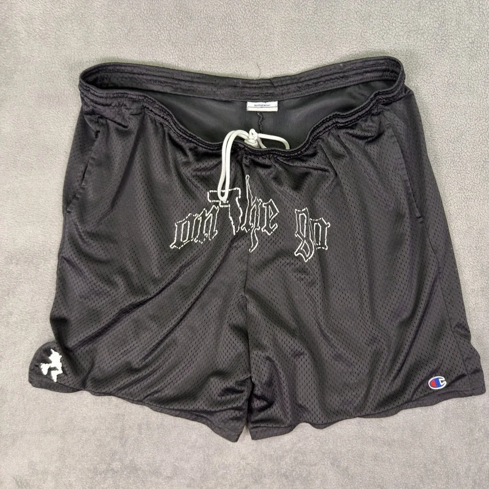Champion‎ Shorts Mens XL Black Basketball Athletic Drawstring On The Go Pull On